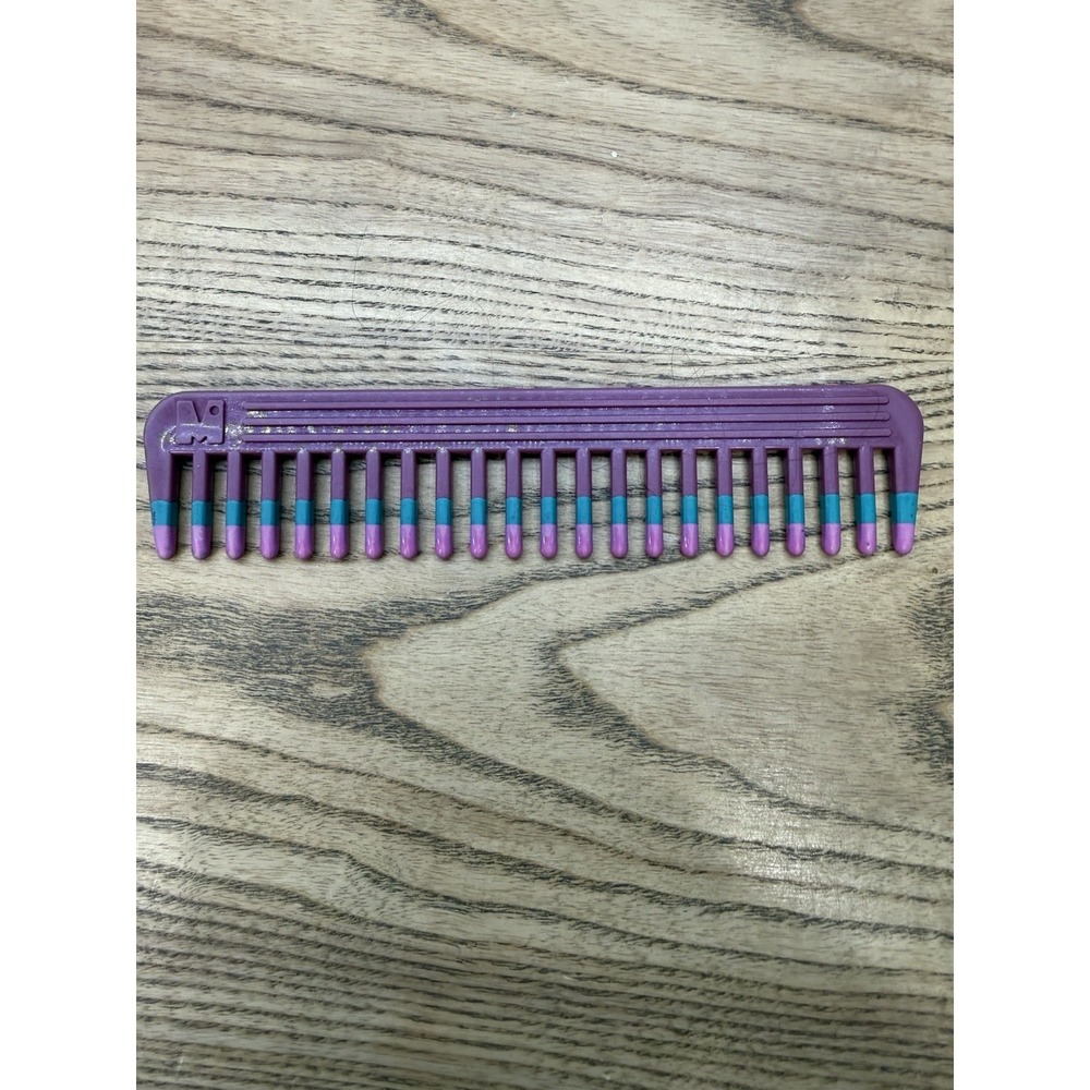 Vintage 80's 90's Mebco Volume Comb Wide Tooth Twice Dipped Purple Teal